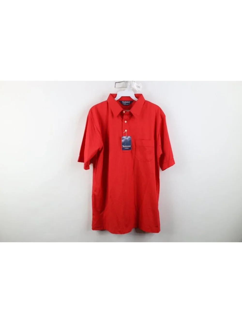 Deadstock Vtg 70s 80s Streetwear Mens Large Blank Knit Collared Golf Polo Shirt